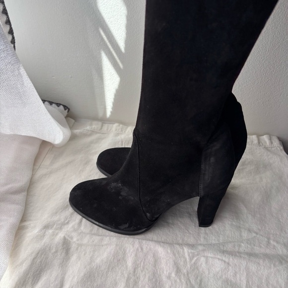 Stuart Weitzman Highland over the knee boot black suede‎ block Sz 7 - Picture 7 of 12